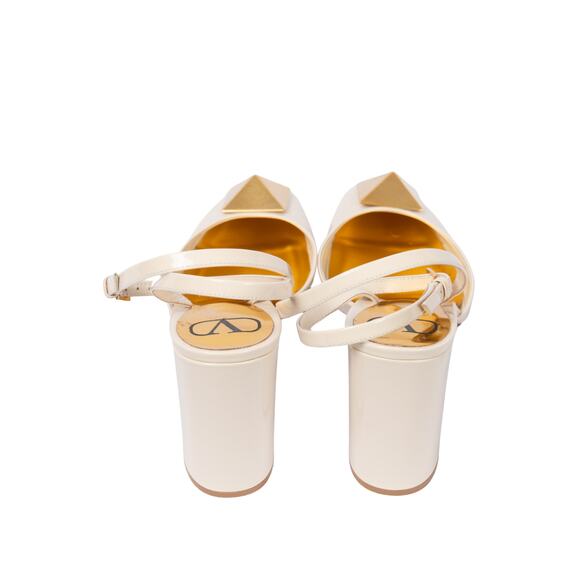 VALENTINO GARAVANI White Patent Leather One Stud 90 Pump Heels Size 41.5 US 11.5 - Picture 7 of 10